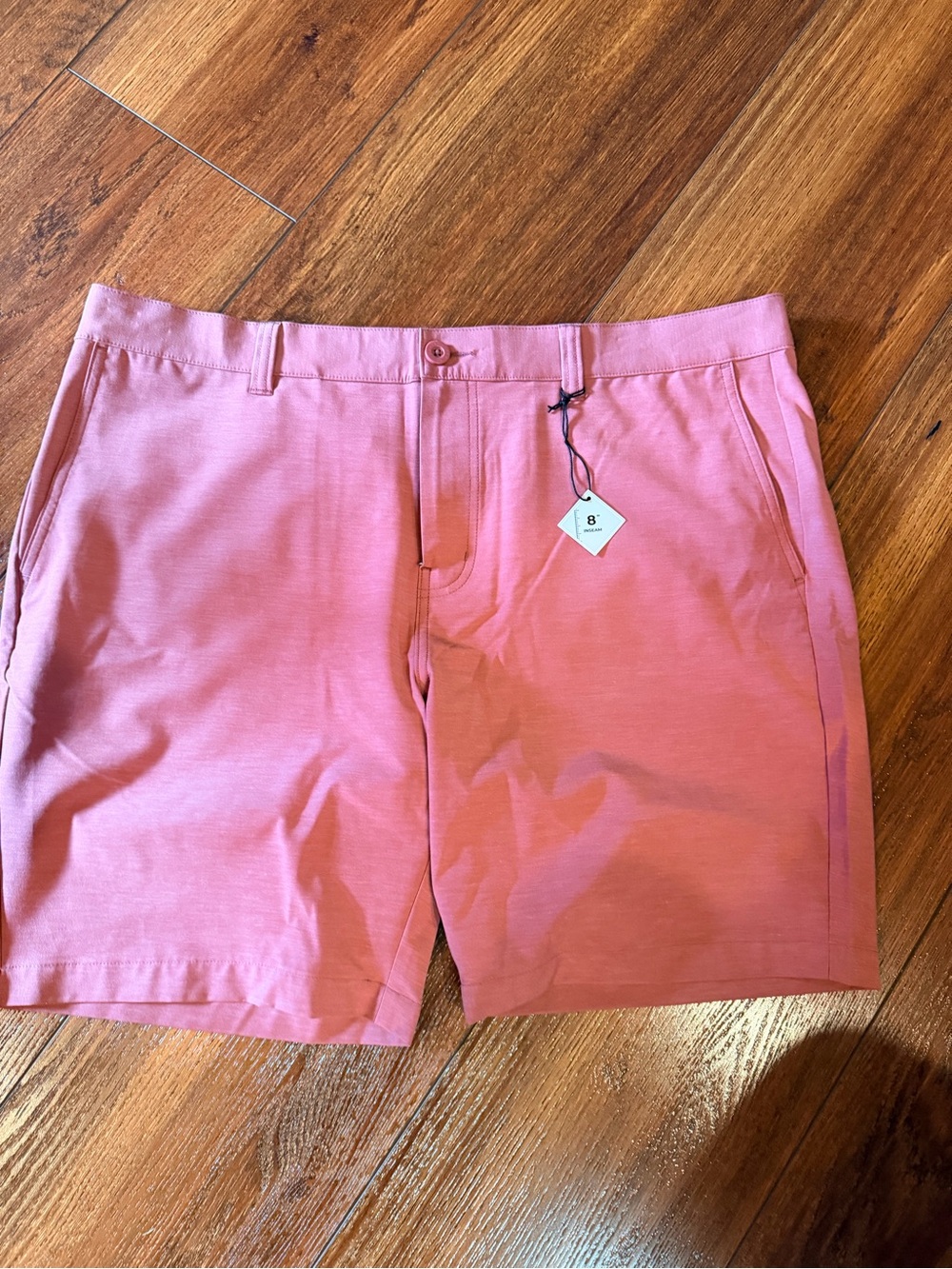 Travis Mathew Men's Coral-Pink Flat Front Shorts